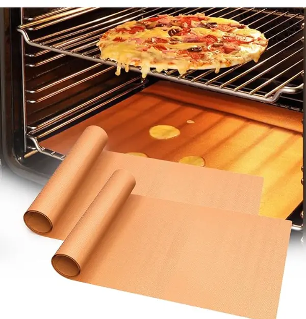 2 Pack Large Copper Oven Liners for Bottom of Oven BPA and PFOA Free, 16x24 Inch Thick Heavy Duty Non Stick Teflon Oven Mats for Electric, Gas, Toaster, Convection, Microwave Ovens Grills