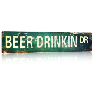 Beer Drinking Street Sign, Beer Drinking Direction Sign, Wall Hanging Sign, Indoor Decor and Holiday Decoration
