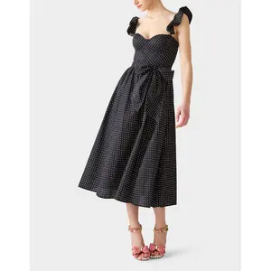Betsey Johnson LOVELY IN DOTS DRESS BLACK/IVORY