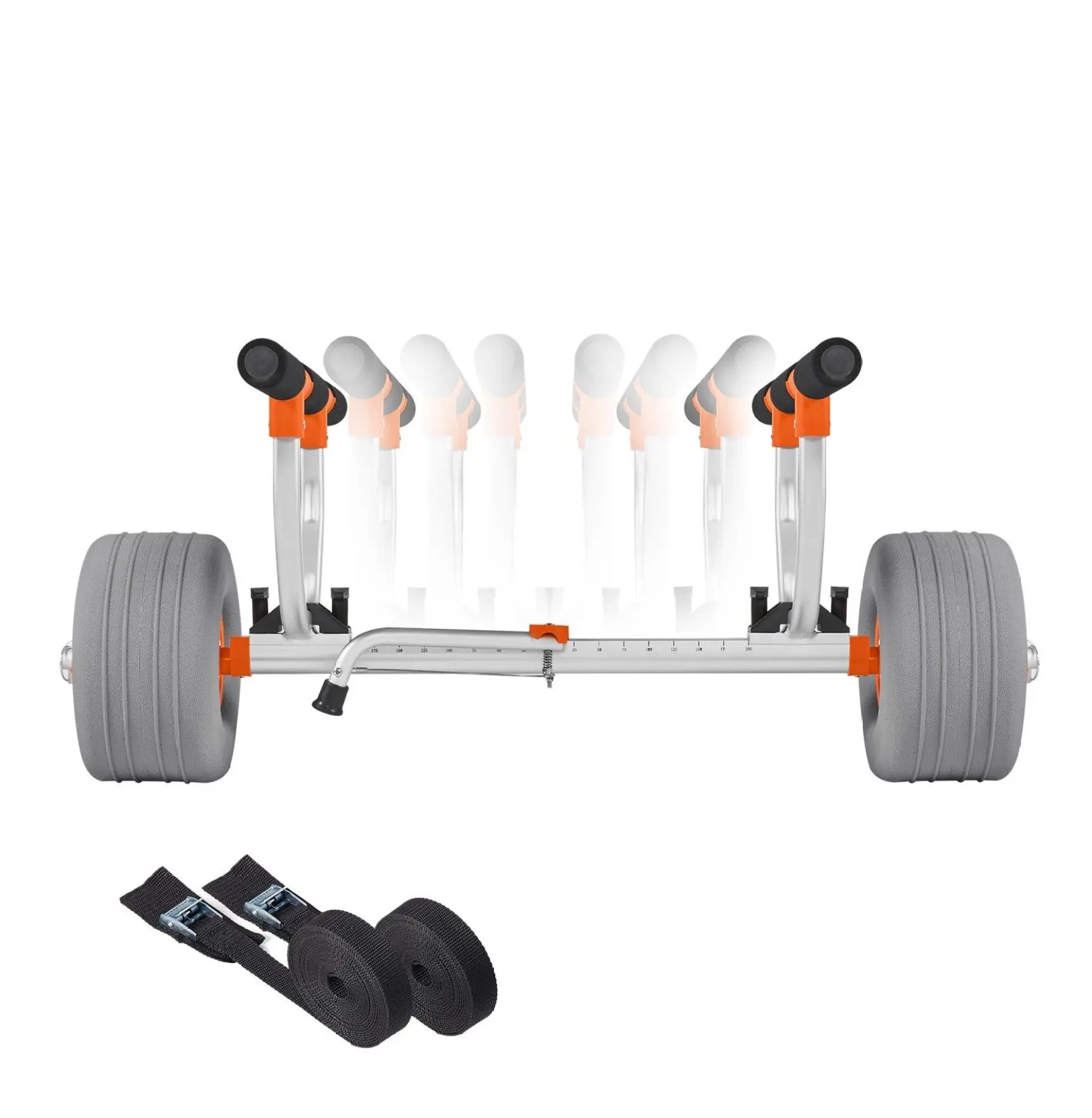 Kayak Cart 350lbs Capacity - Kayak Trolley with 12" Inflatable Tires & Straps - Paddle Board Cart for Kayaks & Canoes - Portable Beach Dolly Default