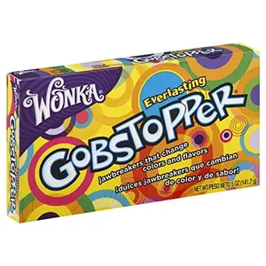 Everlasting Gobstopper Candy Jawbreakers Hard Candies Assorted Fruit Flavors Multicolor Candy Mix Movie Theater Box Candy Snack 1 – 5 oz Box