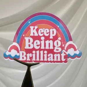 Rainbow “Keep Being Brilliant” Sticker - Motivational Sticker for Water Bottles, Scrapbooking & Journaling