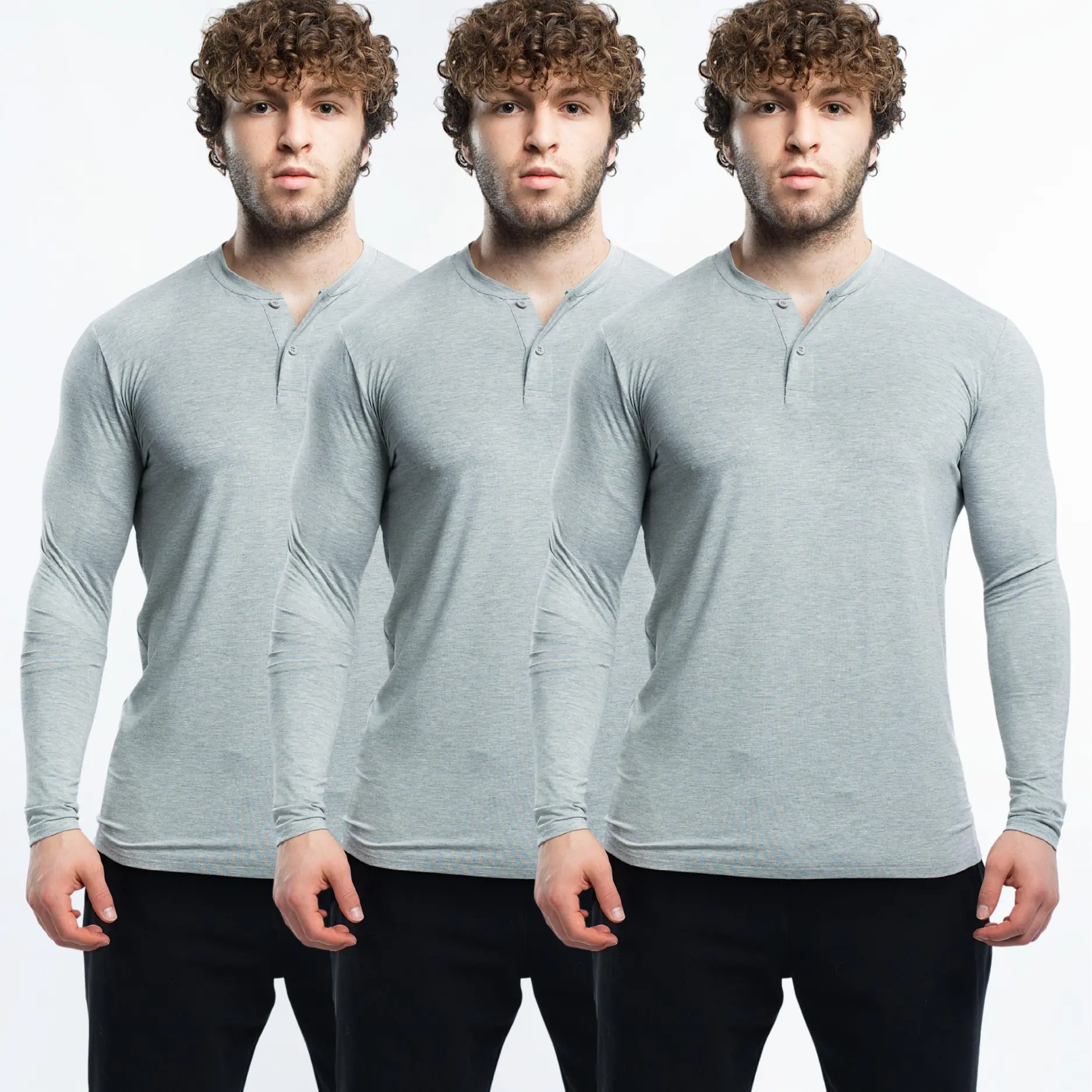 Long Sleeve 3PK Heather Grey