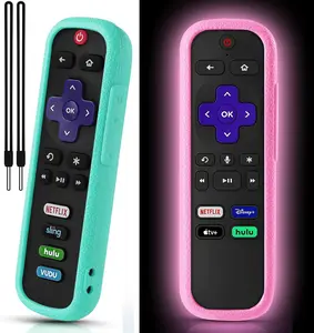 2 Pack Remote Control Cover for Roku TV, Onn Roku, TCL Hisense Roku, Universal Silicone Protective Case.