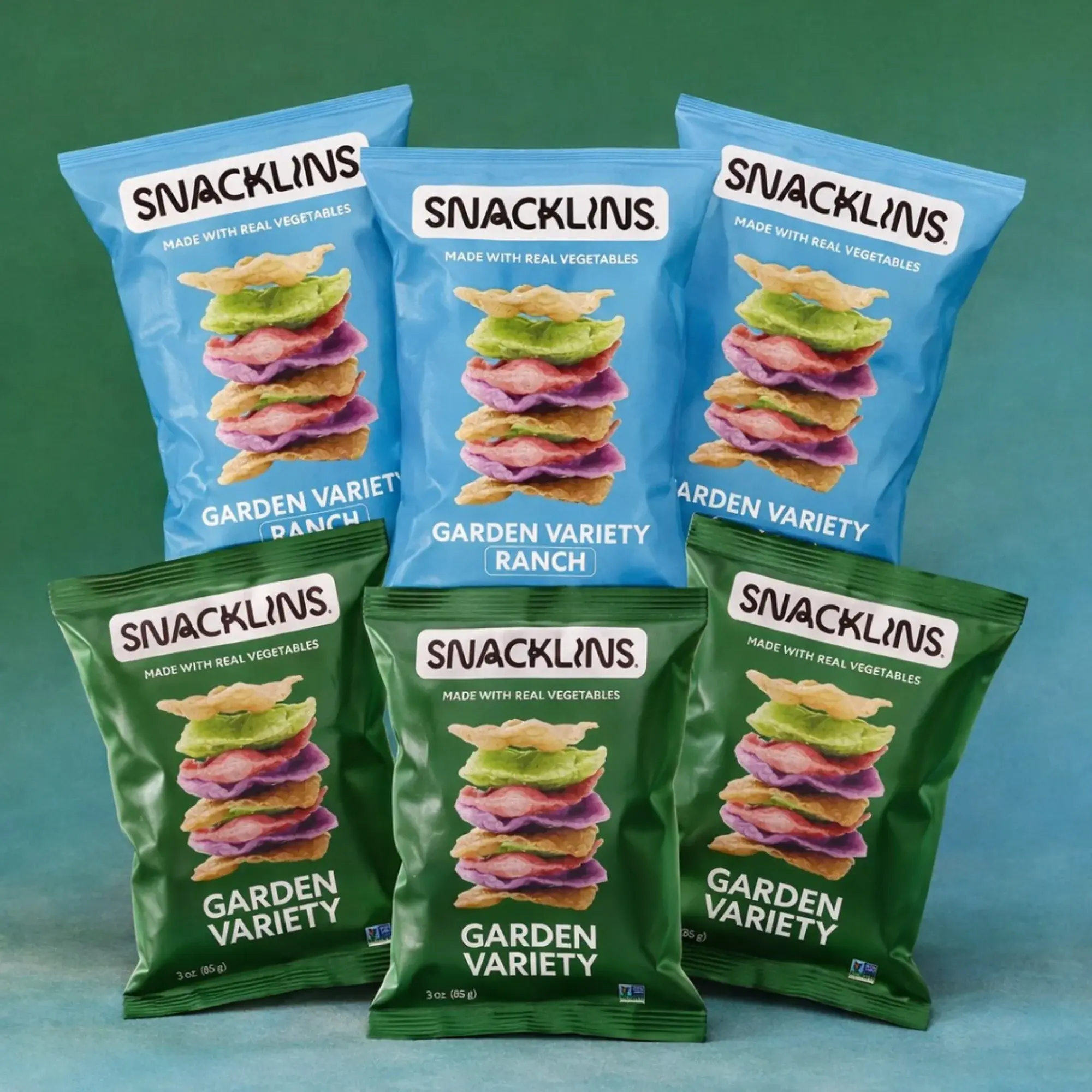 SNACKLINS Garden Variety Original & Ranch - Low Calorie Vegan Crisps ...