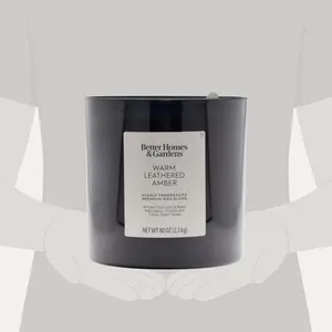 Better Homes and Gardens Warm Leathered Amber premium wax blend candle