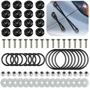 Bumper Quick Release Kit,Bumper Fasteners,Quick Release Bumper Clips for Car Bumpers,16 Pieces Replacement O-Ring (8 Regular + 8 Big) (Black)