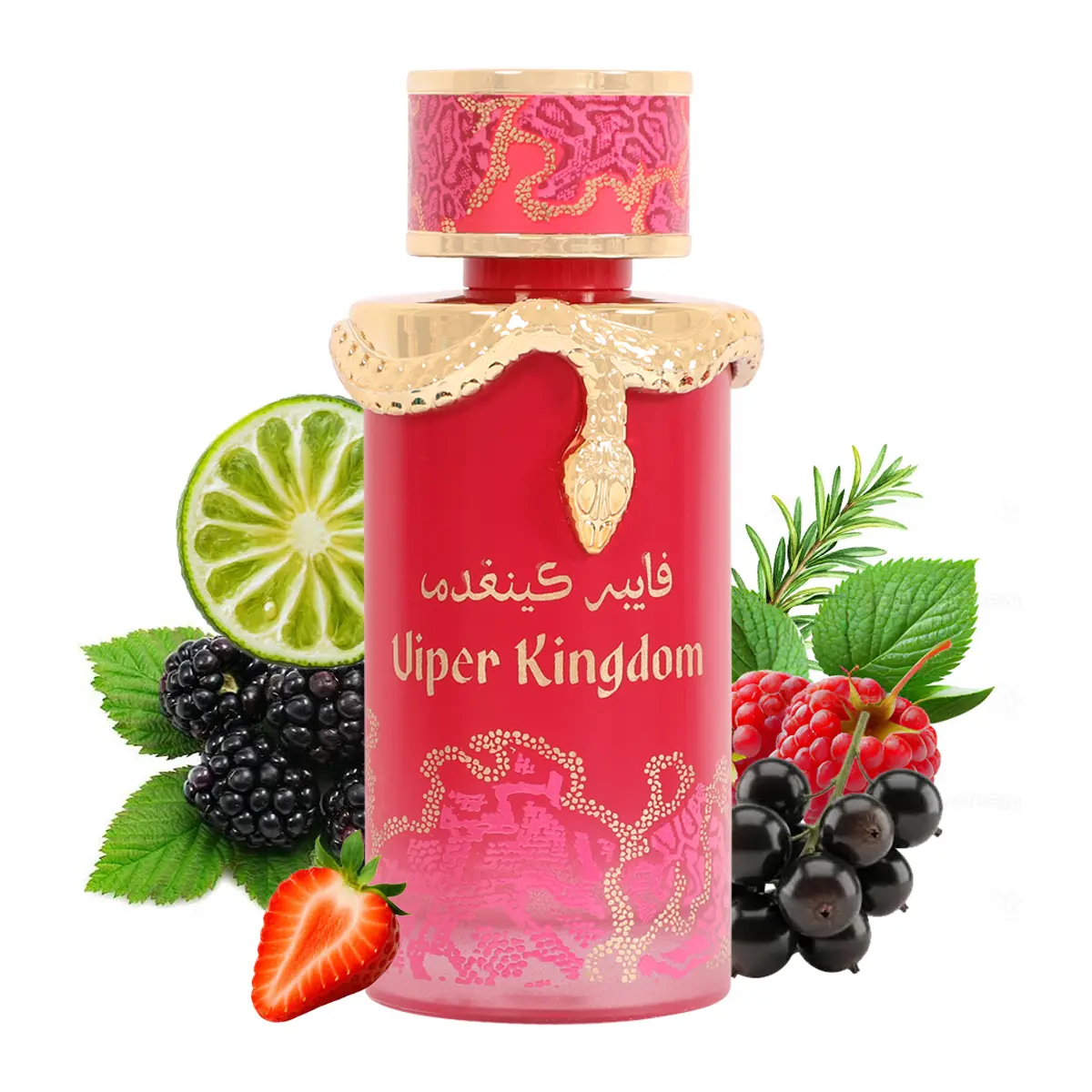 Reborn Viper Kingdom Eau de Parfum 100ml - Luxurious Red Bottle with Gold Accents & Snake Design
