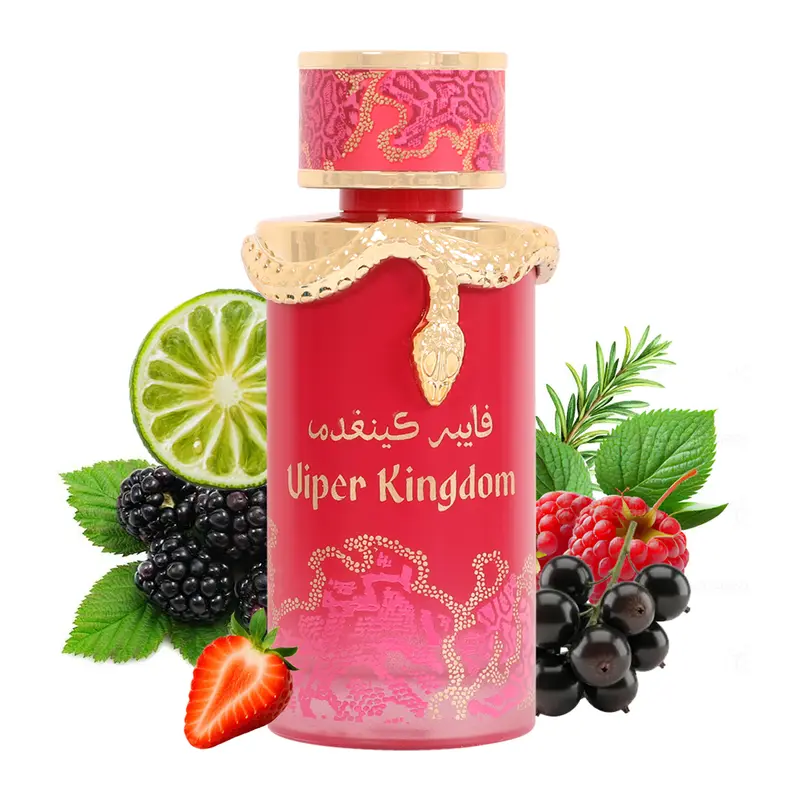 Reborn Viper Kingdom Eau de Parfum 100ml - Luxurious Red Bottle with Gold Accents & Snake Design
