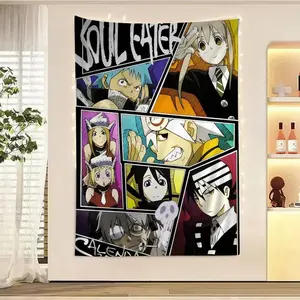 S-Soul E-Eater Anime Cartoon Tapestry Art Science Fiction Room Home Decor Wall Hanging Sheets Decoration Mandala Skull Printed