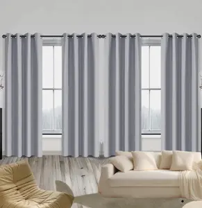 Textured Blackout Drapes 4 Panels Thermal Grommet Curtains for Living Room & Bedroom velvet backing black minimalist style Privacy oeko tex certified Elegant Embroidery Faux Linen light langsir bidai blackout sheer Ring brocade blind langsir hook rod grad
