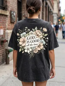Women's Casual Oversized T-Shirt with Short Sleeves, Round Neck, and Regular Fit, Perfect for Daily Wear gifts