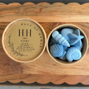 H|H The Yacht Club Hand Poured Wax Melts Scoops 4.0 oz | 113 G - Colorful Seashell Shaped Coconut Wax Scoop Cups for Cozy Fragrance