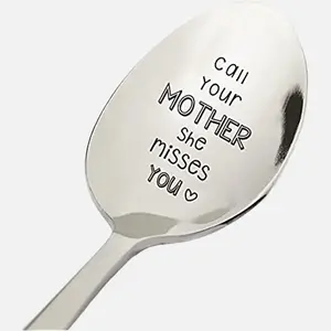 Stainless Steel Spoon, Funny Call Your Mother Spoon, Tea Coffee Lover Gift, Birthday Party Holiday Gift