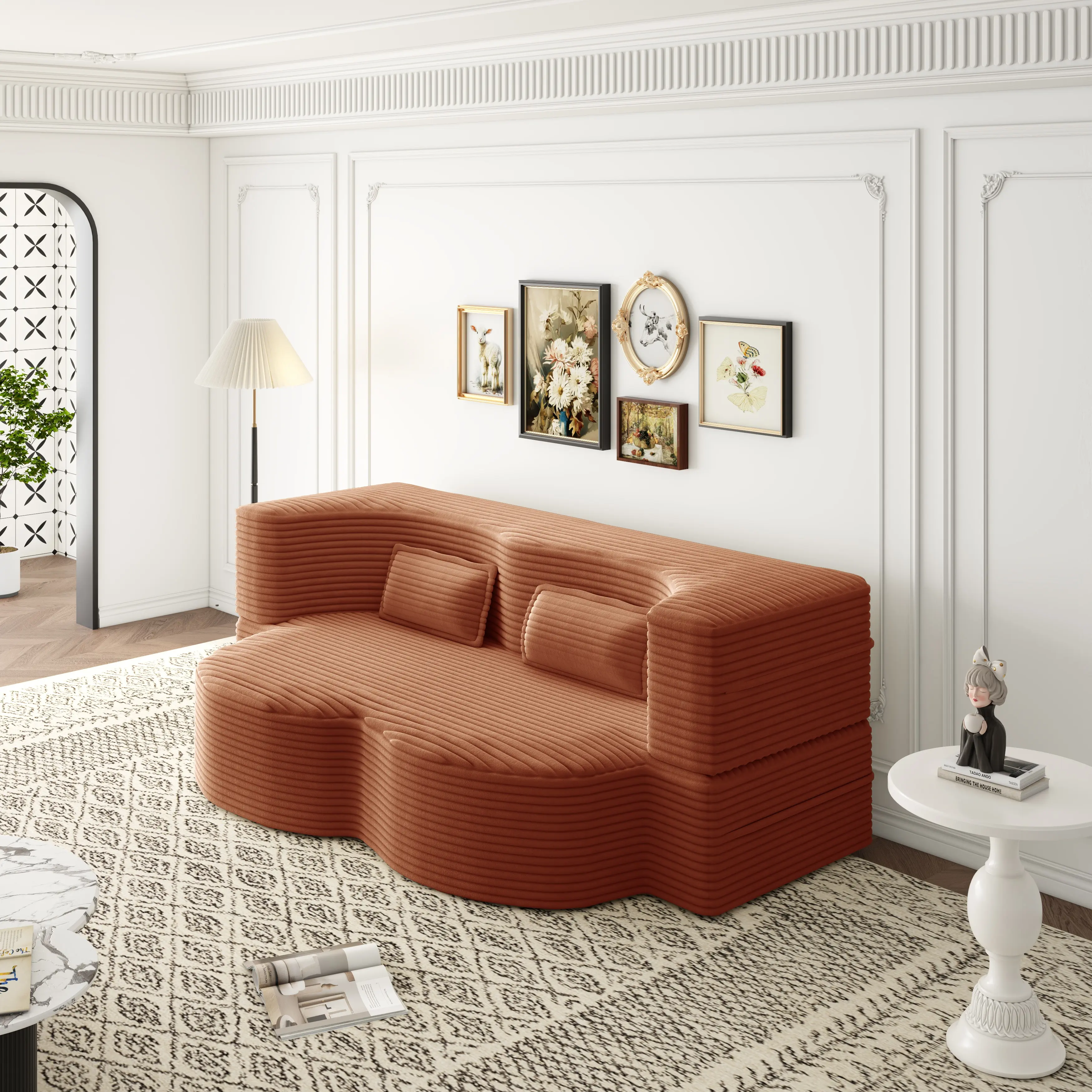 B- Orange+Plush Corduroy (Full Size)