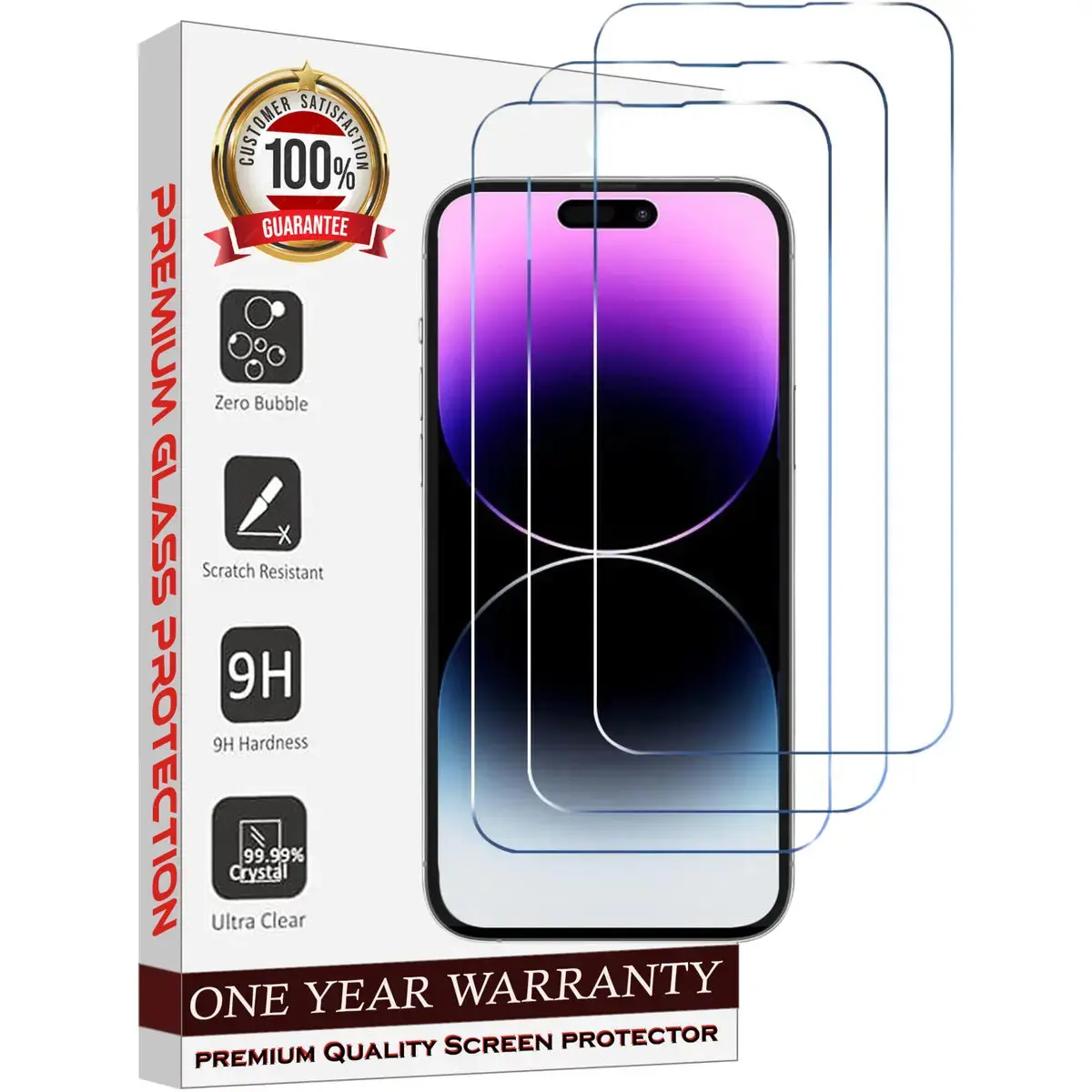 Entronix 3-Pack Compatible with iPhone 16 Plus, Clear Premium Screen Protector, Case Friendly & Easy Installation Smartphone Cellphone