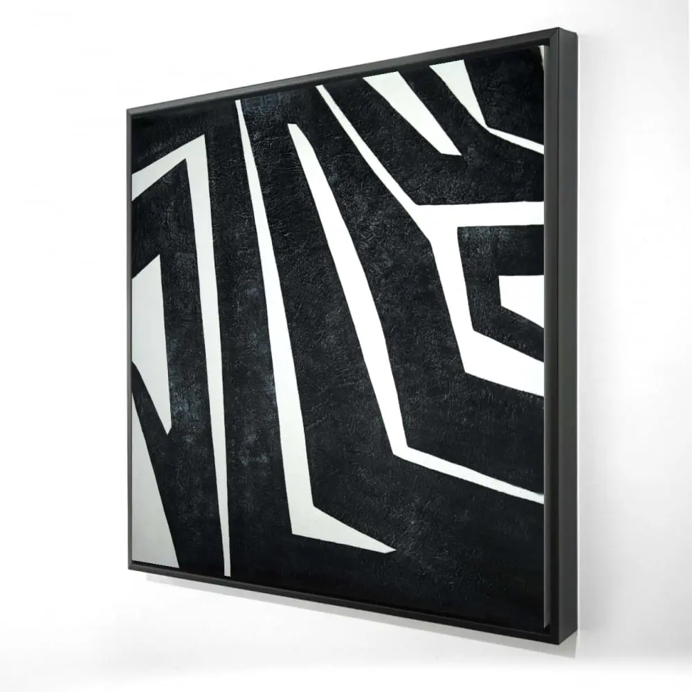212 MAIN Labyrinth Industrial Framed Artwork - 24x24 in. Hangable Artistic Geometric Print, Bold-Line Modern Abstract Art, Industrial Chic Wall Decoration for Minimalist Bedrooms