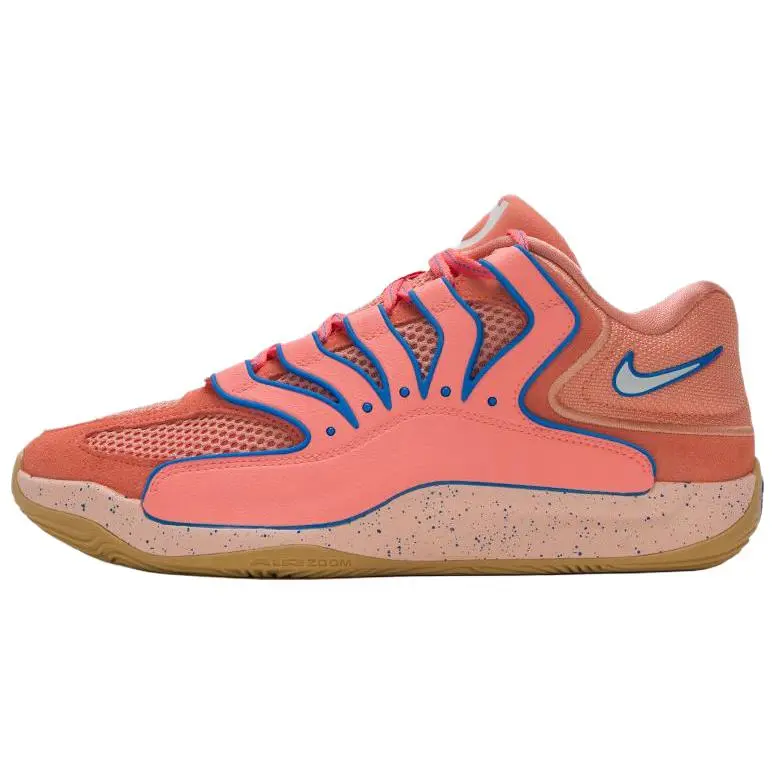 Nike KD 18 Breathable Low Top Basketball Shoes Men's Pink Versatile Comfort HV1991-601