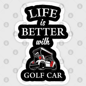 Funny Quote Golf Cart Office Label - 5-Layer Print, Self-Adhesive Vibrant Vinyl, Peel-Off Easy Design, Multi-Size Options for Cars, Tumblers