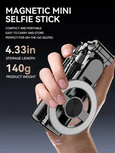 This 4-in-1 magnetic selfie stick tripod comes with a remote control and telescopic rod. It's a magnetic phone holder perfect for travel vlogging, a portable phone tripod suitable for smartphones, tablets, and action cameras.