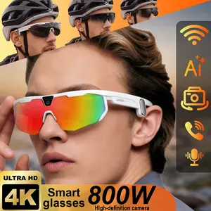 AI Smart Sports Glasses with HD 8MP Camera, Video Recording Glasses with Camera, EIS Anti-Shake, AI Assistant, Real-Time Translation, Open-Ear Bluetooth Headphones