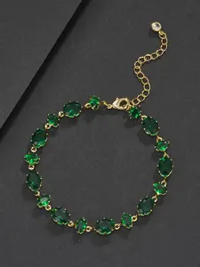 1pc Oval Hip-Hop High Quality Exquisite Bracelet, Bright and Trendy Jewelry for Dates and Valentines Day, Unisex Copper Chain with Metal Plated