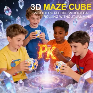 1pc 3D Maze Cube Children Educational Toy Level 3 Roller Puzzle Adult Brain Teasers Work Relax Birthday Party Gift for Kids Over 3 Years Old Random Colors summervibes
