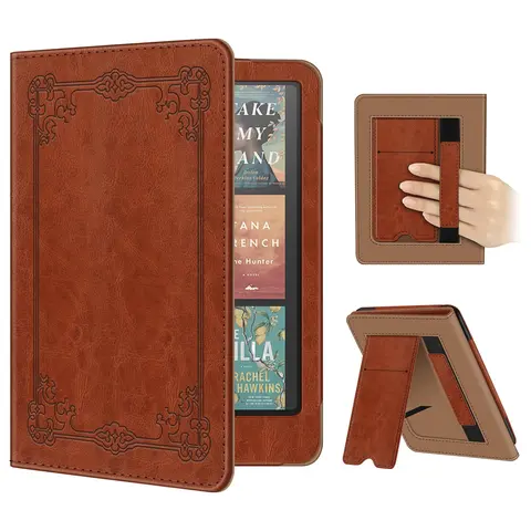 Fintie Premium Synthetic Leather Stand Case with Microfibre Lining - Kindle Accessories for 11th/12th Gen Paperwhite, Colorsoft, 2024 Signature Edition 6.8"/7" E-Reader, Foldable Stand, Hand Strap, Built-In Card Slot, Magnetic Clasp, Scratch Protection