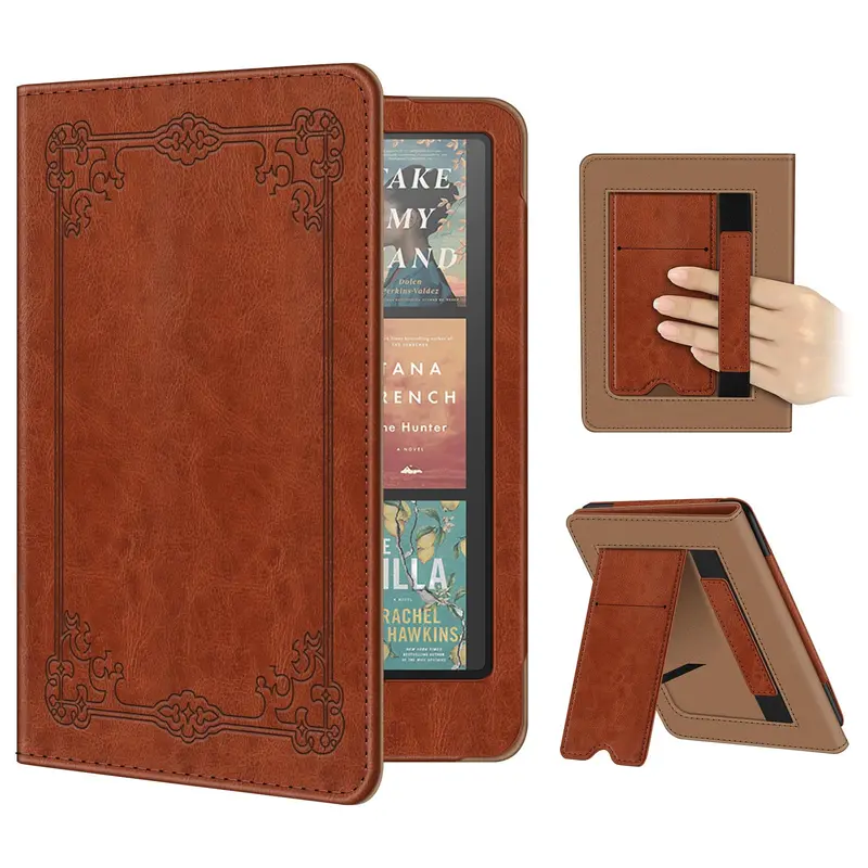Fintie Premium Synthetic Leather Stand Case with Microfibre Lining - Kindle Accessories for 11th/12th Gen Paperwhite, Colorsoft, 2024 Signature Edition 6.8"/7" E-Reader, Foldable Stand, Hand Strap, Built-In Card Slot, Magnetic Clasp, Scratch Protection