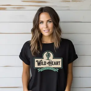 Women's Wild Heart Thrive In The Desert Letter Print Round Neck Tee, Summer Clothes Women, Short Sleeve Graphic T-Shirt, Vintage Summer Top for Daily Wear Casual