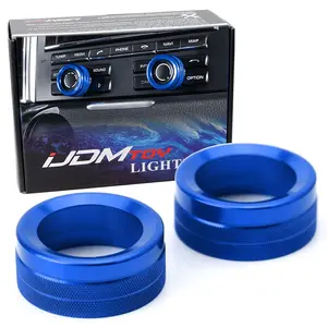 iJDMTOY 2pc Blue Sports Aluminum AC Climate Control and Radio Volume Turner Ring Covers For Porsche 2014-up Macan, 2011-2018 Cayenne, 2010-2016 Panamera, 2012-2019 911