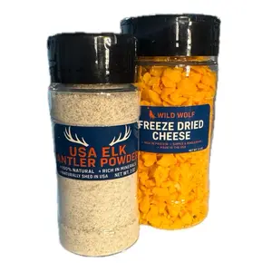 Wild Wolf Topper Bundle – Freeze-Dried Cheese & USA Elk Antler Powder | Natural Meal-Time Boosters for Dogs | High Protein, Mineral-Rich | Picky Eater Solution
