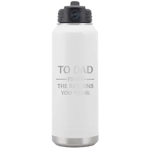 Personalized Reasons You Drink 32 oz Water Bottle - White