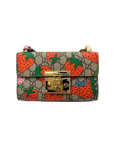 Pre-owned GUCCI Leather Crossbody Bags Padlock GG Supreme Monogram Strawberry Shoulder Bag GG934