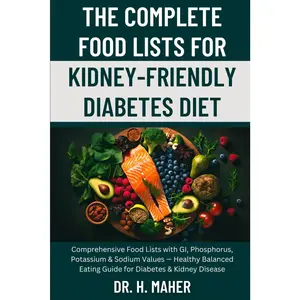 The Complete Food Lists for Kidney-Friendly Diabetes Diet: Comprehensive Food Lists with GI, Phosphorus, Potassium & Sodium Values - Healthy Balanced Eating Guide for Diabetes & Kidney Disease