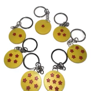 Yellow stared balled keychain pack