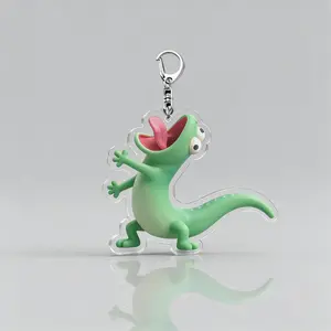 Hopperrs 2D Acrylic Keychain - Funny Lizard Cartoon Meme Design, Bag Charm, Backpack Hanger, Anime Fans Gift