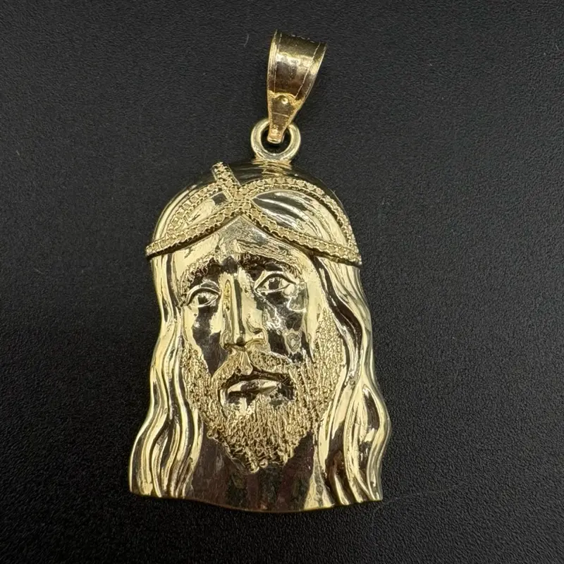10k Gold Jesús Pendant, Personalized Unisex Daily Jewelry Accessory, Customized Perfect Gift for Carat Gold Necklace Attachments