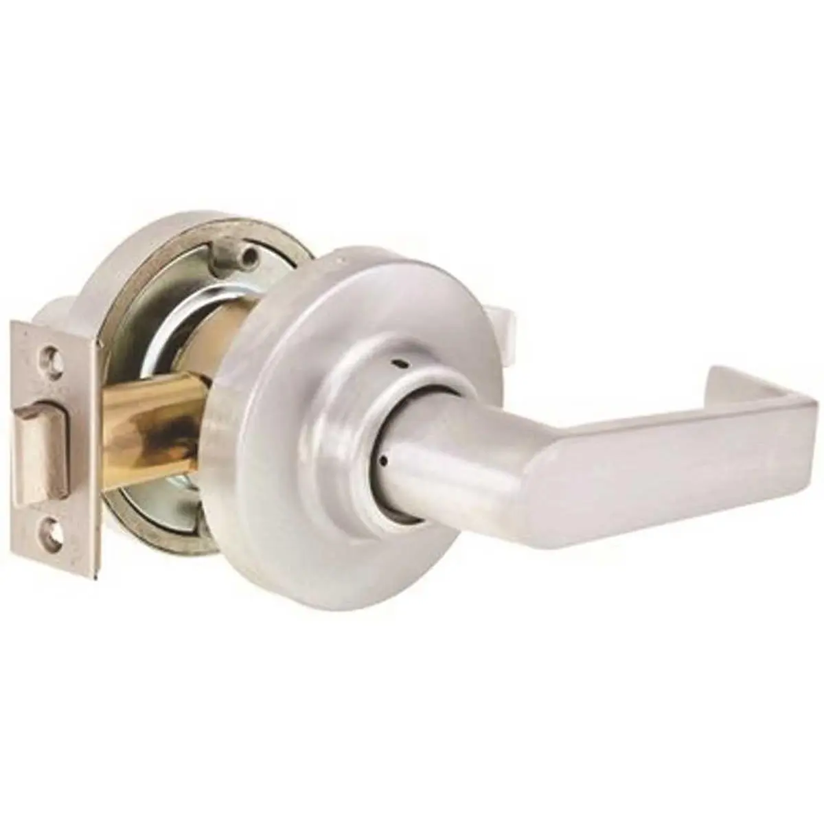 Marks USA 195 N 26D Grade 1 Satin Chrome Door Lever with Thru-Bolts, Spring Loaded, Universal Door Handling, Passage Function, 4 in. H, 7 in. W, 8.5 in. D, Dependable Hall Hardware