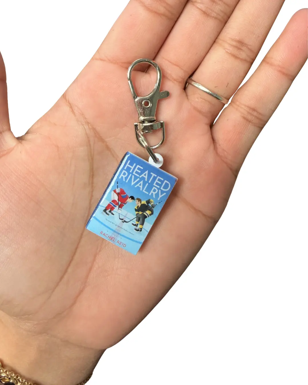 Acrylic Heated Rivalry Mini Book Charm, Fashion Costume Jewelry Accessory, Character Acrylic Bag Charm Keychain, Bag Charm Keychains, Character Acrylic Keychains