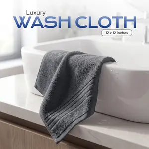 Utopia Towels 12-Pack Cotton Washcloths - Soft, Super Absorbent, Breathable, Modern for Bathroom Daily Use