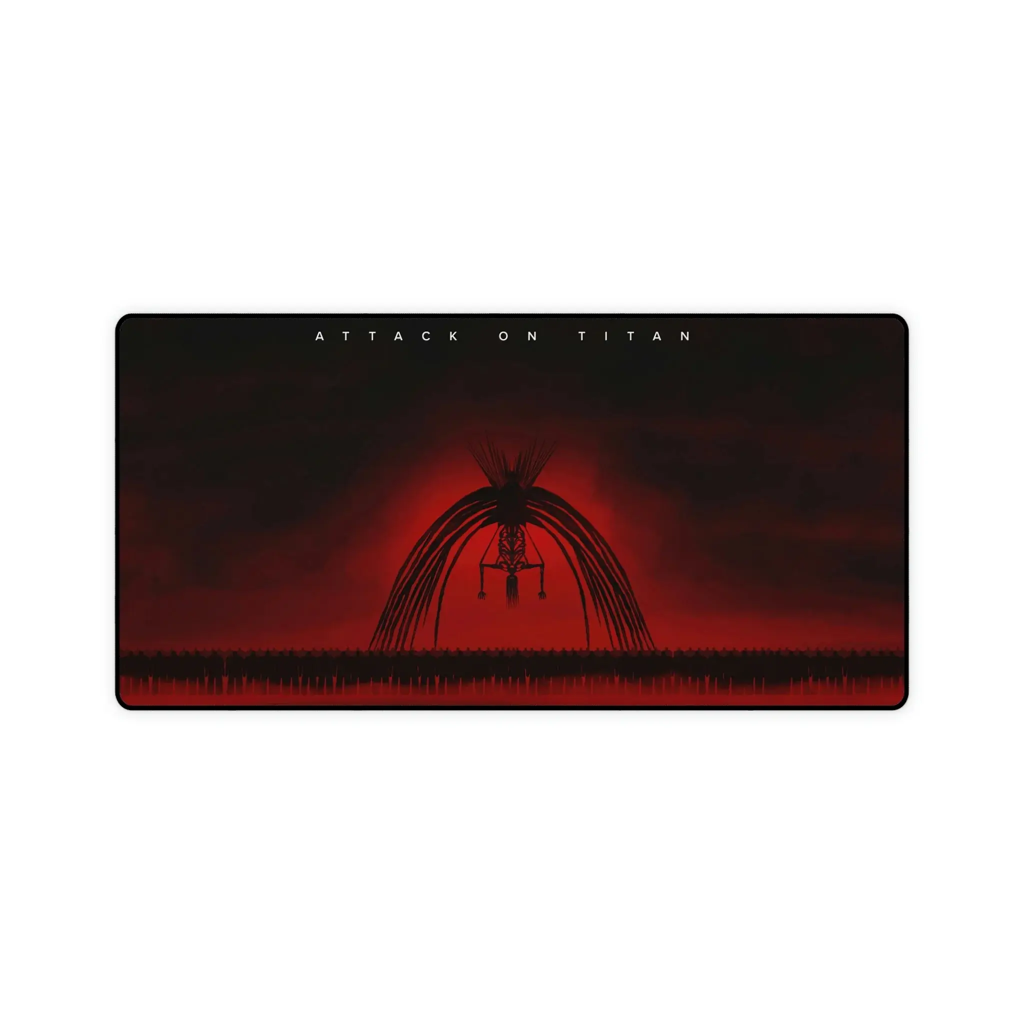 Attack on Titan Desk Mat, Founder Ymir Dark Red Design, Large Gaming Mouse Pad with Non-Slip Base, Durable Hemmed Edges