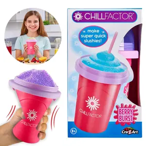 Double-Layer Silicone Slushy Cup with Spoon, Slushie Cup Maker Squeeze Cup, Slushy Maker for Rapid Freeze Technology - Drinkware