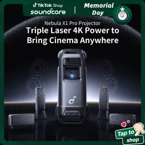 Nebula X1 Pro Triple Laser 4K Home & Outdoor Cinema Projector, 3500 ANSI Lumens Mobile Theater, 7.1.4 Spatial Sound, Official Dolby Atmos, Optical Zoom, 56000:1 Contrast, Intelligent Setup outdoorfun