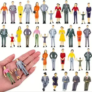 10pcs 1:30 Scale Miniature Figurine Set - Statues, Figures, Colorful People for Dollhouses &Train Sets, Perfect DIY Scenes, small plastic collectible for miniature scene lovers