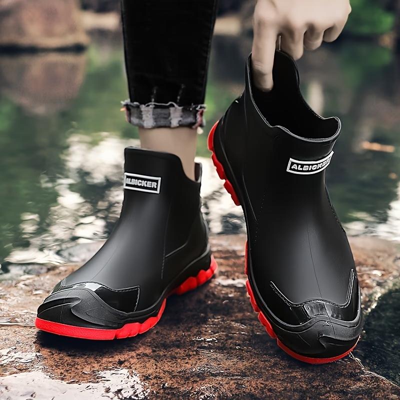 Unisex Lightweight Anti-Slip Rain Boots | Stylish Short Boots, Versatile for Car Washing and Outdoor Use, Wear-Resistant Non-Slip Sole, Suitable for All-Year Round, Round Toe Design