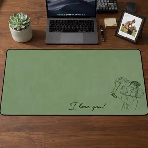 Personalized Sketch Art From Dad Photo Desk Mat, Father's Day Gift For Husband, Daddy Custom Photo Line Art Mouse Pad, Dad Birthday Gift
