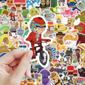 72 abstract animal "brain-stealing" stickers, cute cartoon designs suitable for DIY decorations on suitcases, mobile phones, cups, guitars, etc.