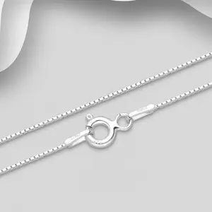 Sterling Silver Box Chain with Ring Pendant, Simple Design, Elegant Finish