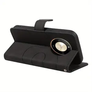 Honor Curved Magnetic Flip Cover Phone Case, Strap Support, Reverse Suction Stand, Faux Leather Protective, Compatible with Honor 70-300 Magic 5-7 Series